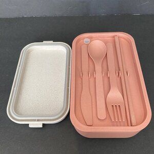 Our Place Layered Lunch Box with Clips + Utensils